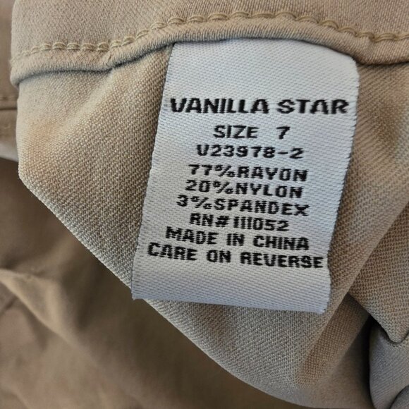 Vanilla Star Beige Pintuck Flare Pants W28/7 Rayon/Nylon/Spandex Blend - Picture 5 of 11